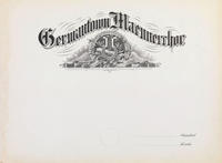 Germantown Maennerchor [membership certificate]