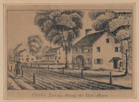 Clark's Inn &c. facing the State House; Bridge & Benezett's house in Chestnut Street