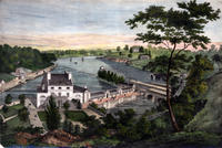 [A View of the Fairmount Waterworks with Schuylkill in the distance. Taken from the mount.]