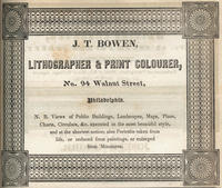 J.T. Bowen, lithographer & print colourer, no. 94 Walnut Street, Phialdelphia.