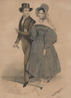 [Fashion print showing a couple attired in Quaker costume]