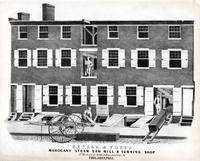 Keyser & Foxe's mahogany steam saw mill & turning shop No. 21 [later 225] Crown St. between Race & Vine Sts., Philadelphia.