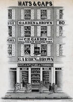 [Garden & Brown, silk & fur hat manufactory, 196 Market Street, Philadelphia]