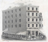 Edward Banister carpet warehouse. Stephen Foulk's cheap carpet & floor oil cloth warehouse. Carpetings.