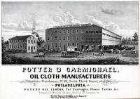 Potter & Carmichael, oil cloth manufacturers warehouse, No. 135, North Third Street, Philadelphia.