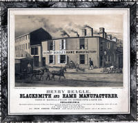 Henry Beagle, blacksmith and hame manufacturer, corner of Magnolia & Willow Sts. between Fifth & Sixth Sts. Philadelphia.