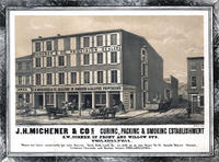 J. H. Michener & Cos. curing, packing & smoking establishment S.W. corner of Front and Willow Sts. Philadelphia.