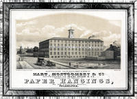 Hart, Montgomery & Co. Successors to Isaac Pugh & Co. Manufacturers and importers of paper hangings, No. 118 Chestnut Street, Philadelphia. Manufactory N.E. Cor. Schuyl[kill] Front & Wood Streets