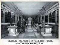 Charles Oakford's model hat store, 158, Chestnut Street Philadelphia. Hats, caps and furs, wholesale and retail.