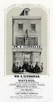 Wm. B. Eltonhead, dealer in all kinds of watches, and manufacturer of all kinds of jewelry and silver ware, 184 South Second Street, (between Pine & Union Streets, west side,) Philadelphia.