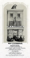 Wm. B. Eltonhead, dealer in all kinds of watches, and manufacturer of all kinds of jewelry and silver ware, 184 South Second Street, (between Pine & Union Streets, west side,) Philadelphia.