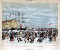 Souvenir of the coldest winter on record. Scene on the Delaware River at Philada. during the severe winter of 1856.