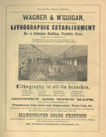 Wagner & M'Guigan, respectfully invite the attention of the public to their extensive lithographic establishment no. 4 Athenian Building, Franklin Place, north of no. 111 Chestnut Street, Philadelphia.