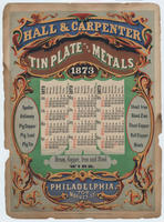 Hall & Carpenter. Tin plate & metals. 709 Market St. Philadelphia.