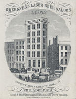 G[ustavus] Bergner's Lager Beer Saloon & Depot, 239 Dock Street, below Third St., Philadelphia.