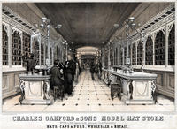 Charles Oakford & Sons model hat store nos 826 & 828, Chestnut Street, Continental Hotel. Philadelphia. Hats, caps & furs, wholesale & retail.