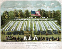 View of the encampment of the Corn Exchange Regiment 118th. Penn. Vols. near Falls of Schuylkill.