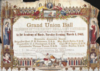 Grand Union ball in honor of the recent brilliant victories achieved by the land and naval forces of the United States, at the Academy of Music, Tuesday evening, March 4, 1862.