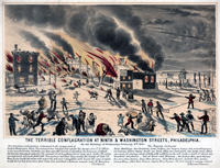 The terrible conflagration at Ninth and Washington Streets, Philadelphia.