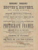J. Hoover, pictures and frames, 628 Arch St., Philadelphia.