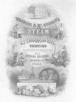 Wagner & McGuigan's steam lithographic printing establishment no. 4 Athenian Buildings, Franklin Place Philadelphia.