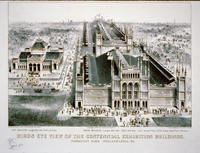 Birds eye view of the Centennial Exhibition buildings. Philadelphia, Pa.