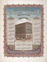 Jacob Haehnlen's lithographic and steam power letter press printing rooms. Goldsmith's Hall, Library Street, opposite post office, Philadelphia. 1867-1868.