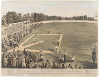 The second great match game for the championship, between the Athletic Base Ball Club of Philadelphia and the Atlantics of Booklyn, on the grounds of the Athletics, Fifteenth & Columbia Avenue, Phila., Oct. 22nd, 1866.