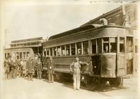 [Steam dummies, Fifth & Sixth Street line, with crowd]