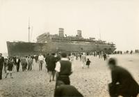 [The Morro Castle (ship) beached near shore at Asbury Park, New Jersey]