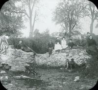 [Group portrait with George and Catherine Rupp Doering in the country]