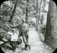 [Portrait of Karl Doering (boy) with an unidentified man in the Wissahickon.]
