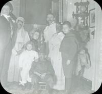 [Halloween party, Doering family and friends in costume at the Doering residence, 1837 N. Bouvier Street, Philadelphia.]