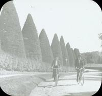 [William and Catharine Rupp Doering bicycling, Long Island, N.Y.]