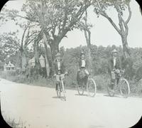 [William and Catharine Rupp Doering bicycling, Long Island, N.Y.]