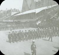 [Peace Jubilee parade, Knights of Templar, in front of Keneseth Israel Temple, 1717 North Broad Street, Philadelphia.]