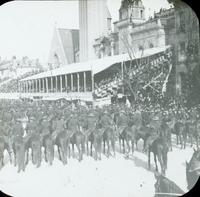 [Peace Jubilee parade, Rough Riders in front of Keneseth Israel Temple, 1717 North Broad Street, Philadelphia.]