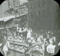 [Peace Jubilee parade, Battle of Tivoli float in front of the Keneseth Israel Temple, 1717 North Broad Street, Philadelphia.]