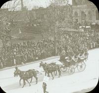 [Peace Jubilee parade, crew of the Merrimac in a horse-drawn carriage, North Broad Street near Columbia Avenue, Philadelphia.]