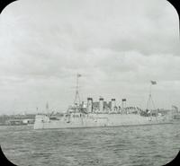 [Peace Jubilee, Naval Day, U.S.S. Columbia on the Delaware River, looking toward Philadelphia.]