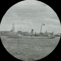 [Peace Jubilee, Naval Day, large battleship on the Delaware River.]