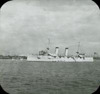 [Peace Jubilee, Naval Day, Japanese cruiser Kasagi on the Delaware River.]