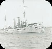 [Peace Jubilee, Naval Day, large battleship on the Delaware River.]