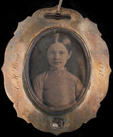 [Double portraits of Caroline Wood and her mother, Julianna Randolph Wood in an oval brooch.]