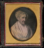 [Portrait of an unidentified, elderly woman wearing a white lace bonnet.]