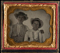[Portrait of two unidentified men wearing hats.]