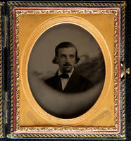 [Small bust length portrait of an unidentified young man with mustache and small beard.]