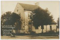 The first court house of Cumberland, Co. First court held July 24, 1750. Shippensburg, Pa.