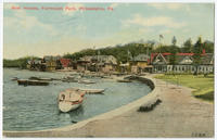 Fairmount Park boats, dam & waterworks postcards.